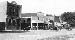 Looking East in Mondamin Iowa About 1910