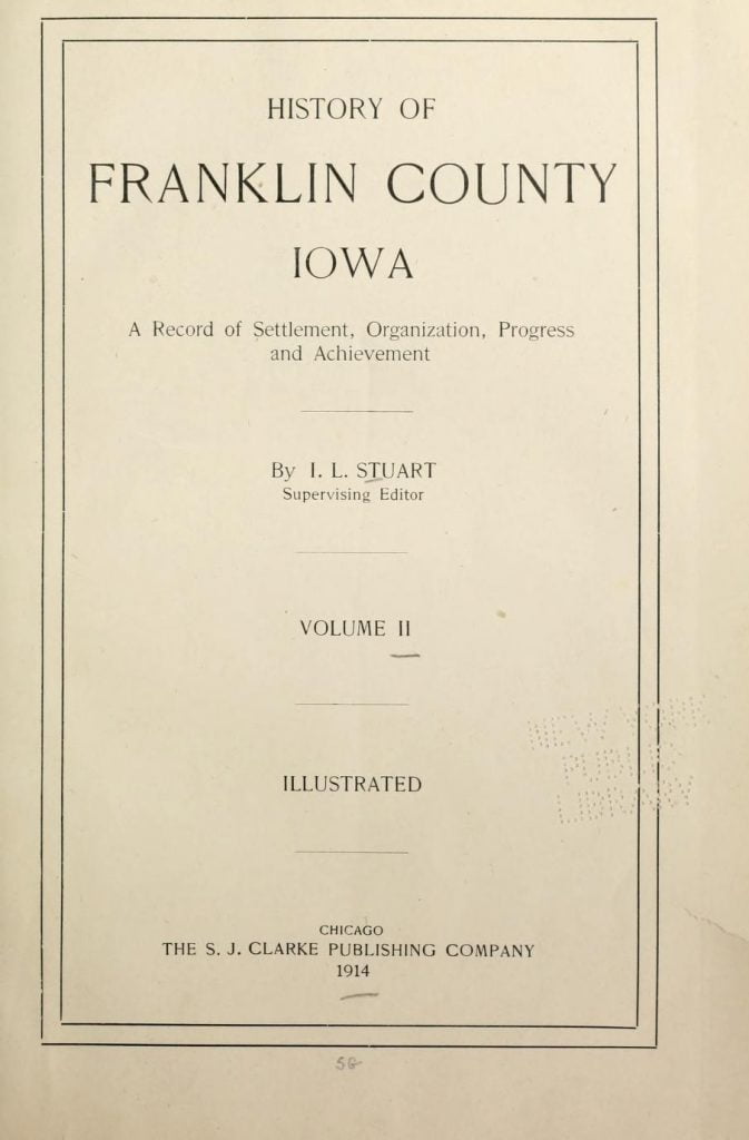 History of Franklin County, Iowa vol 2 title page