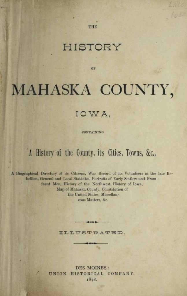History of Mahaska County, Iowa