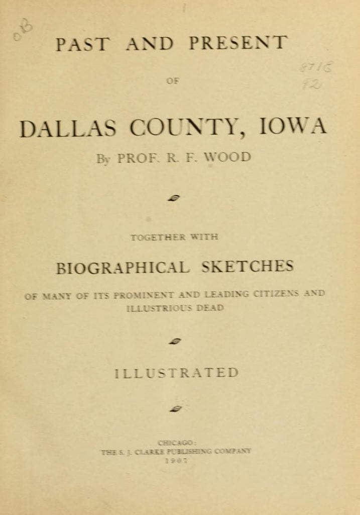Past and Present of Dallas County Title Page